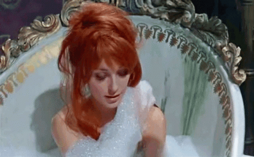 Sharon Tate Taking A Bath GIF