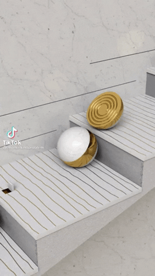 Sharp Machine Cutting Rolling Balls GIF
