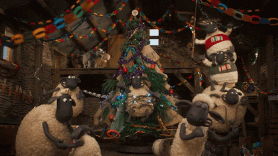 Shaun Celebrating Winter Christmas GIF