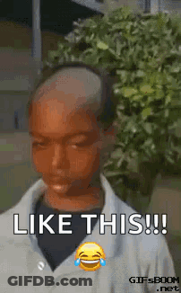 Shaved Head Boy Laughing Saying Like This !! GIF