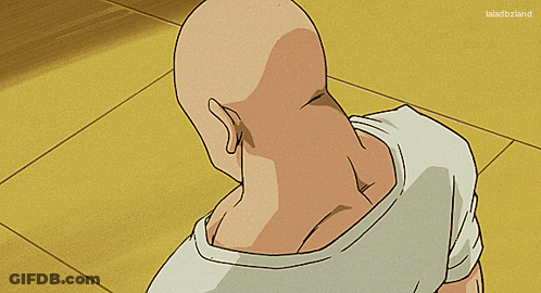 Shaved Head Man White Shirt Saying Laladzland GIF