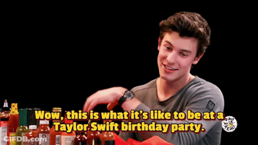 Shawn At Taylor Swift Birthday GIF