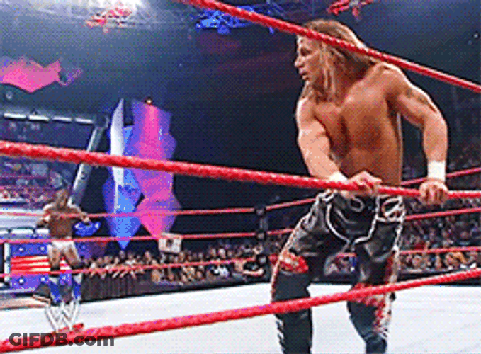 Shawn Michaels Anticipated Flying Kick GIF