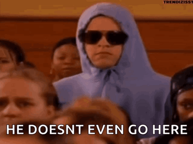 She Doesn't Even Go Here Hiding Damian GIF