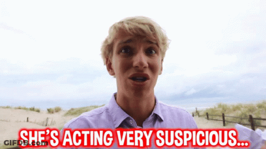 She's Acting Very Suspicious GIF