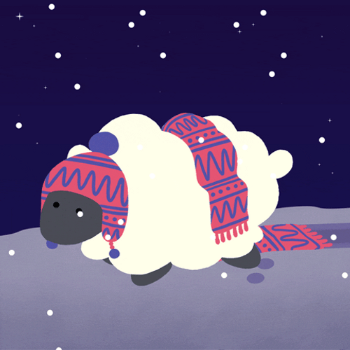 Sheep Baby Snow GIF