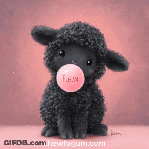 Sheep Blowing Bubble Of Fugum GIF