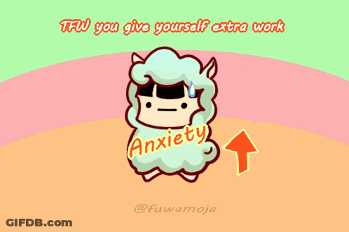 Sheep Cartoon With Anxiety GIF