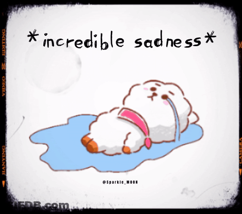 Sheep Crying With Incredible Sadness GIF