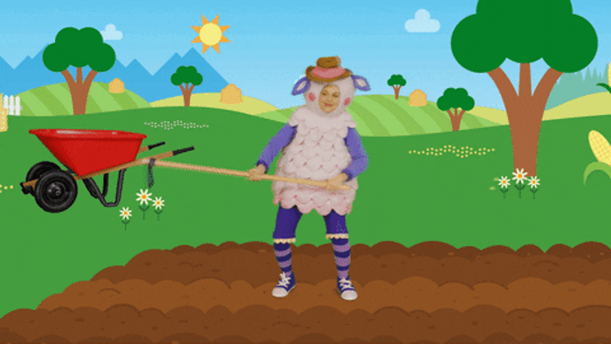 Sheep Gardening Backyard GIF