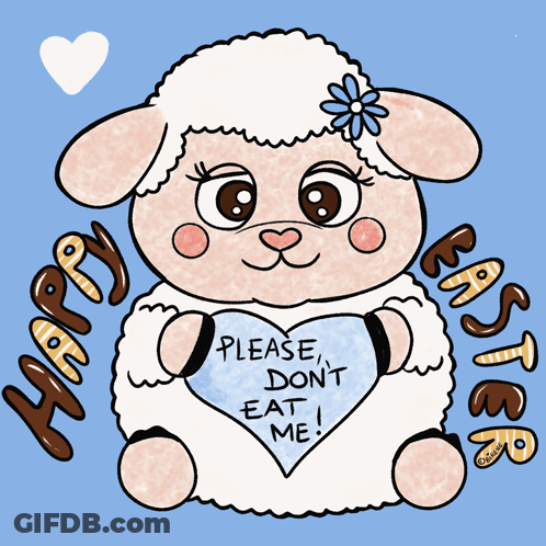 Sheep Holding Heart Saying Please Don't Eat Me GIF