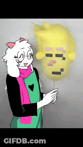 Sheep Holding Yellow Cotton Candy GIF