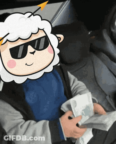 Sheep In Sunglasses Holding Paper GIF