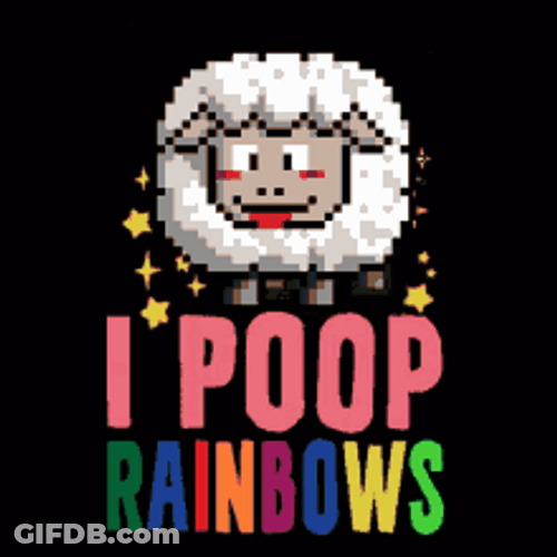 Sheep Pooping Rainbow Fun Art GIF