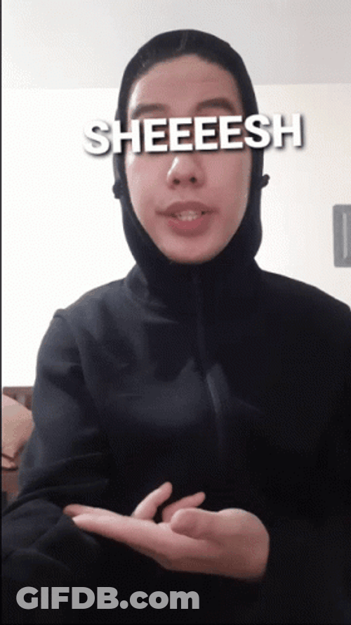 Sheesh Sign Covered Girl GIF