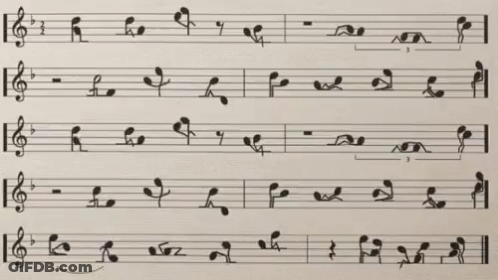 Sheet Music With Treble Clef And Notes GIF