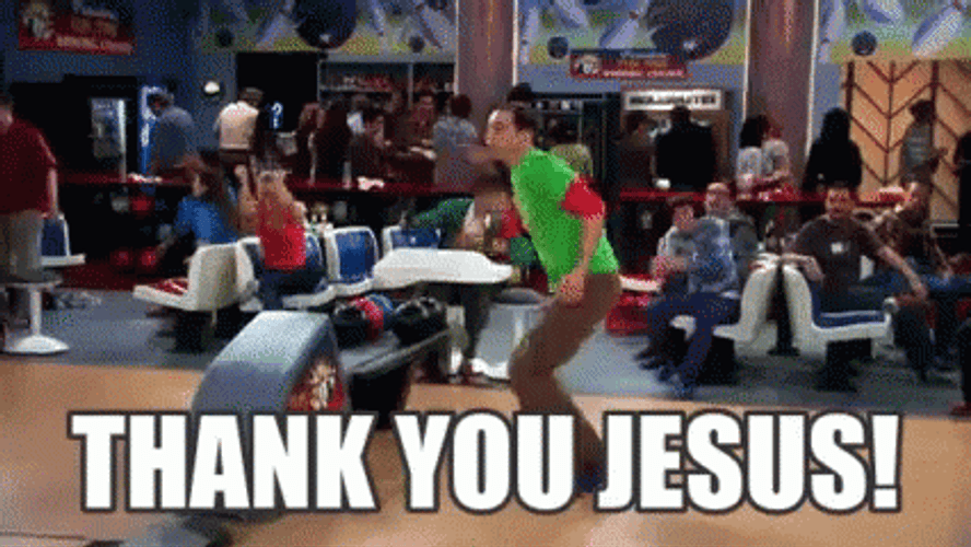 Sheldon Jump Of Joy Thank You Jesus GIF