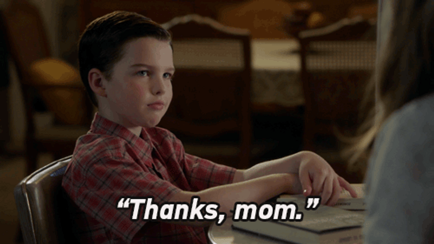 Sheldon Thanks, Mom GIF