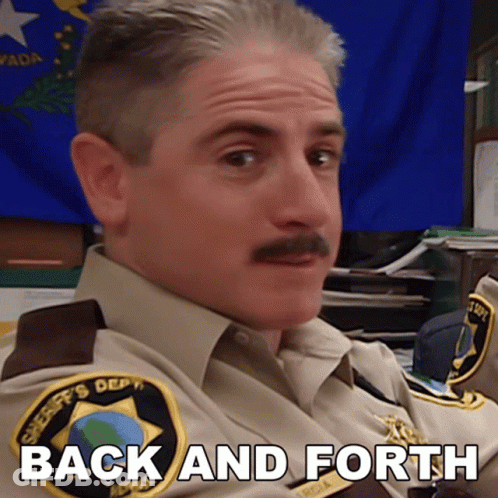 Sheriff In Uniform Saying Back And Forth GIF