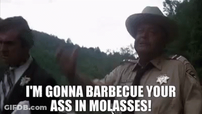 Sheriff Saying I'm Gonna Barbecue Your Ass In Molasses GIF