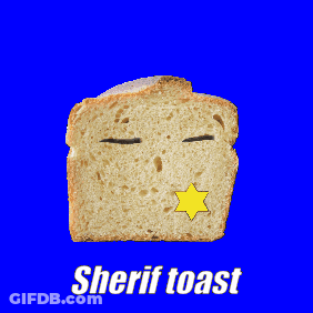 Sheriff Toast With Yellow Star GIF