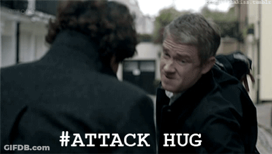 Sherlock Attack Hug Meme GIF