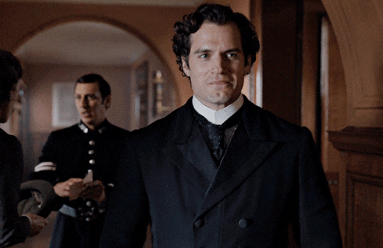 Sherlock Henry Cavill Walking Out Enola Holmes GIF