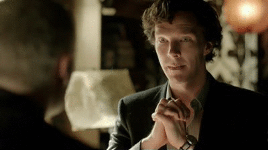 Sherlock Holmes Big Grin GIF