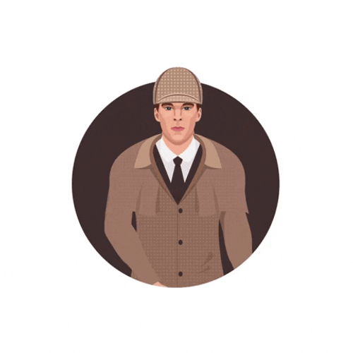 Sherlock Holmes Cartoon Investigates GIF