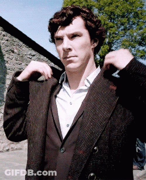 Sherlock Holmes Coat On GIF