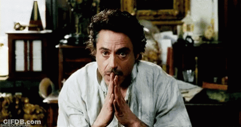Sherlock Holmes Contemplating Something GIF