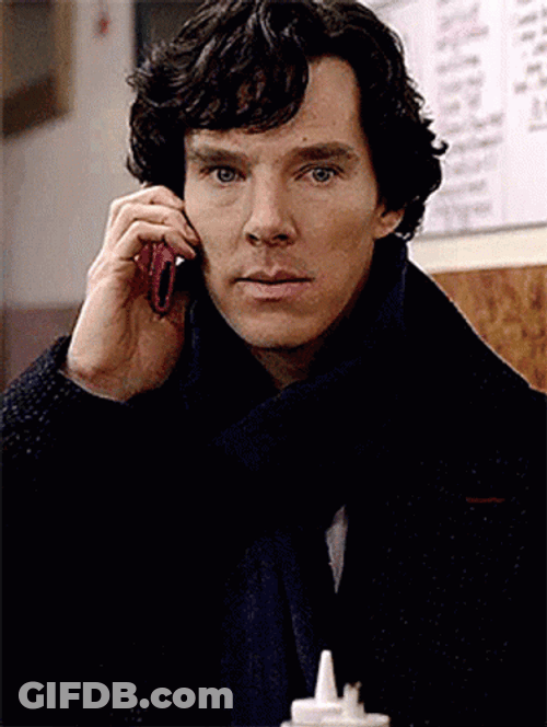 Sherlock Holmes On The Phone GIF