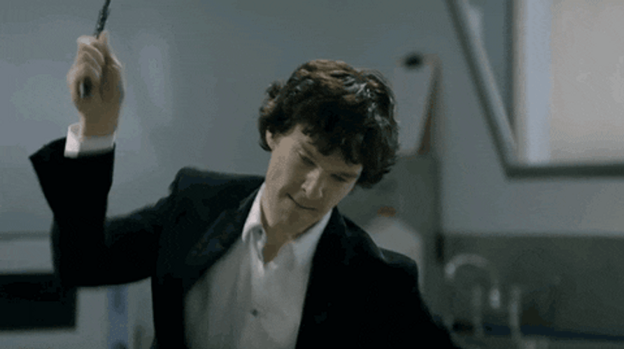 Sherlock Holmes Striking Repeatedly GIF