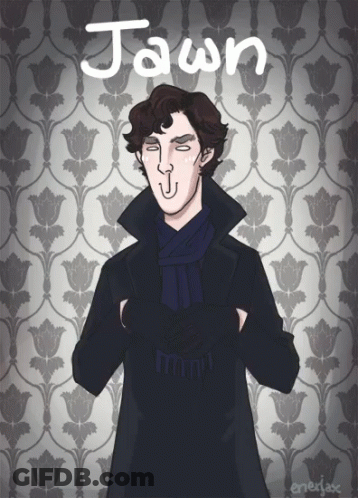 Sherlock Holmes With Jawn Written Below GIF