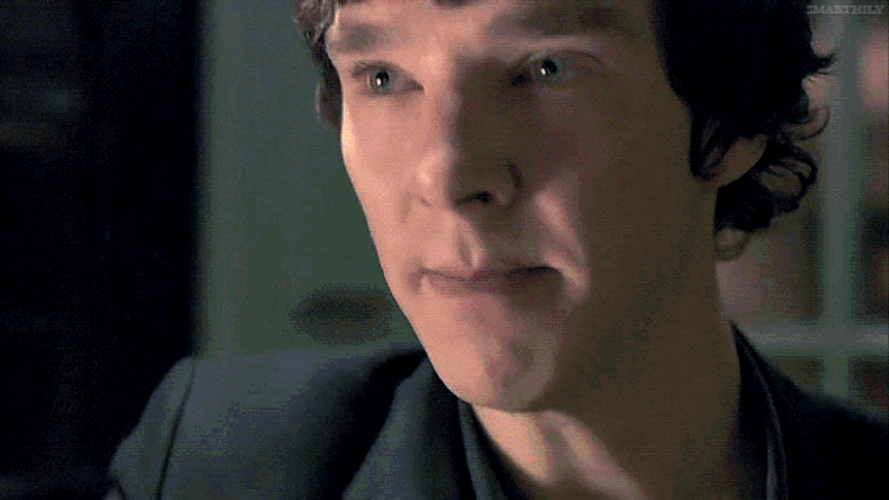 Sherlock Throwing Water On Own Face GIF