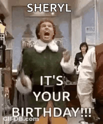 Sheryl It 'S Your Birthday !!! Is A Christmas Movie Where A Man Is Celebrating His Birthday . GIF