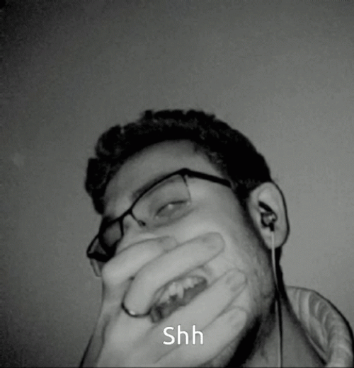 Shh Black And White Man GIF