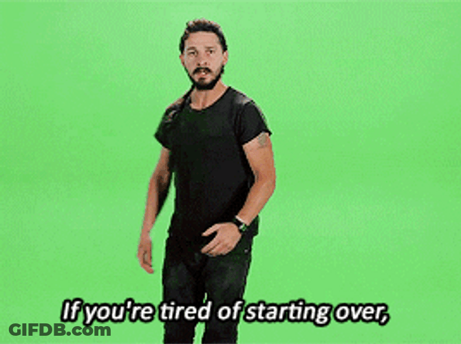 Shia Labeouf Clapping And Saying Stop Giving Up GIF