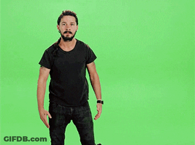 Shia Labeouf Clapping And Squatting GIF