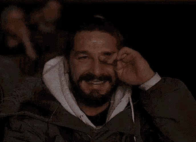 Shia LaBeouf Laughing Then Crying GIF