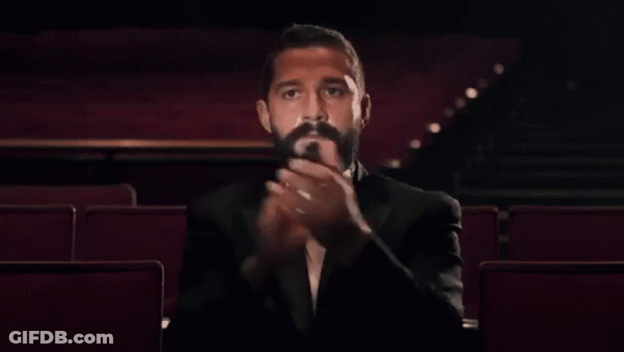 Shia Labeouf Standing Ovation GIF