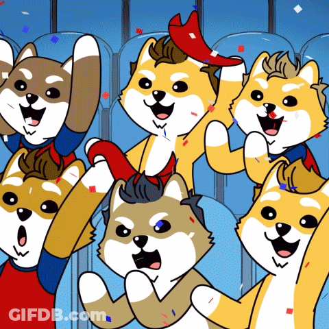 Shiba Inu Dogs Cheering GIF