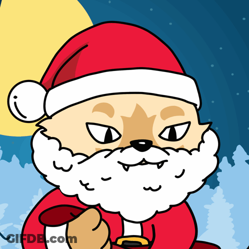 Shiba Inu Dressed As Santa Claus GIF