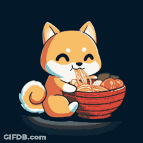 Shiba Inu Hunting Dog Cute Eating Ramen GIF
