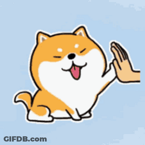 Shiba Inu Hunting Dog Cute High Five GIF