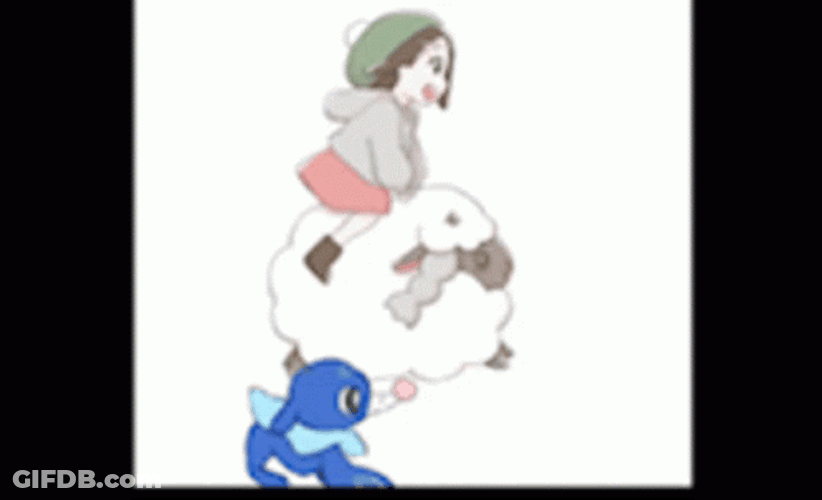 Shield Chan Riding To Wooloo GIF