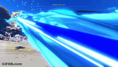 Shield Of The Just On Blue Background GIF