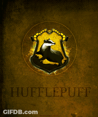 Shield With Badger And Hufflepuff GIF