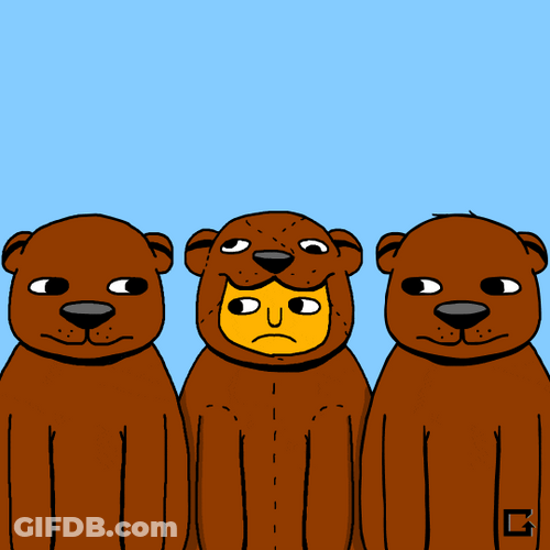 Shifty Eyes Bears Costume GIF