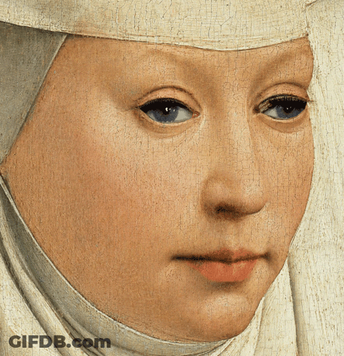 Shifty Eyes Nun Renaissance Painting GIF